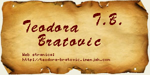 Teodora Bratović vizit kartica